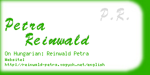 petra reinwald business card
